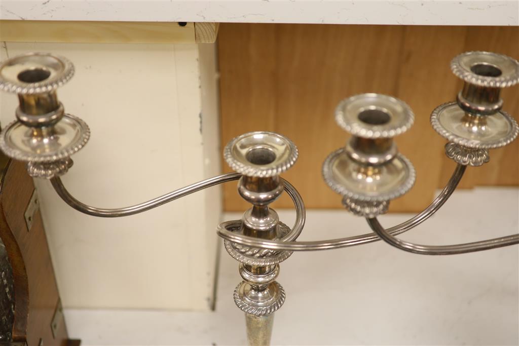 A pair plated candelabra